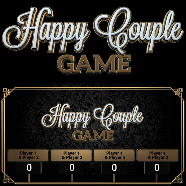The Couples Game title screen with four score boxes