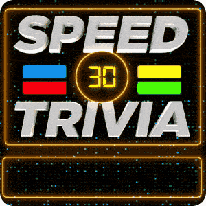The Speed Trivia title with a 30-second clock and four color bars